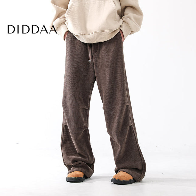 Black Loose Fit Velvet Sweatpants for Men - S / Brown - Unisex Sweatpants