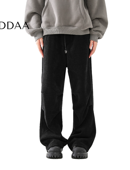 Black Loose Fit Velvet Sweatpants for Men - S / Black - Unisex Sweatpants