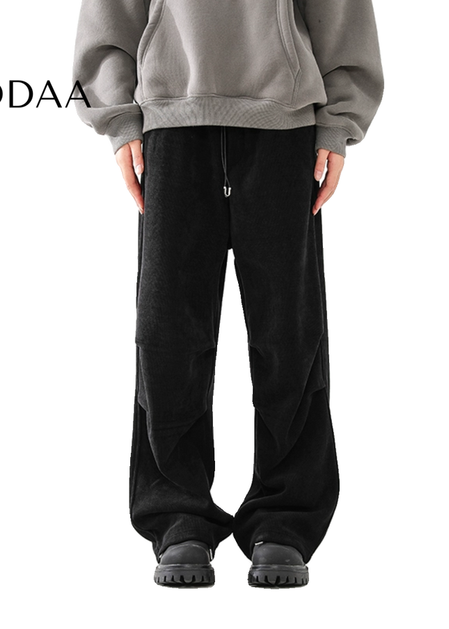 Black Loose Fit Velvet Sweatpants for Men - S / Black - Unisex Sweatpants