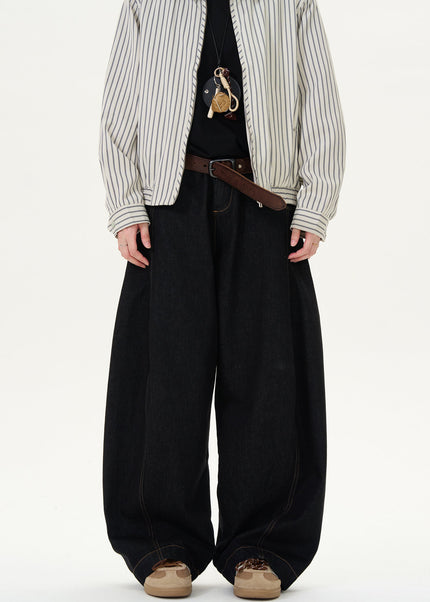 Black Loose Fit Vintage Denim Wide-Leg Jeans - S / Black - Men’s Jeans