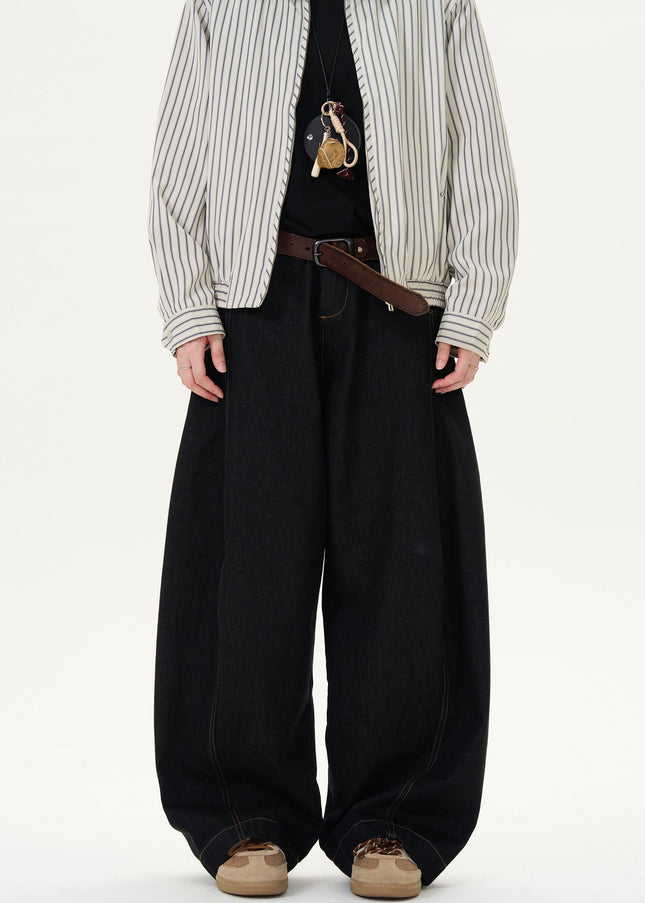 Black Loose Fit Vintage Denim Wide-Leg Jeans - S / Black - Men’s Jeans
