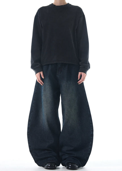 Black Loose Fit Vintage Scimitar Jeans for Men and Women - Men’s Jeans