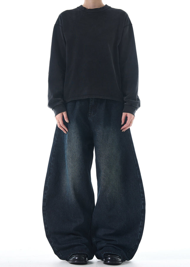 Black Loose Fit Vintage Scimitar Jeans for Men and Women - Men’s Jeans