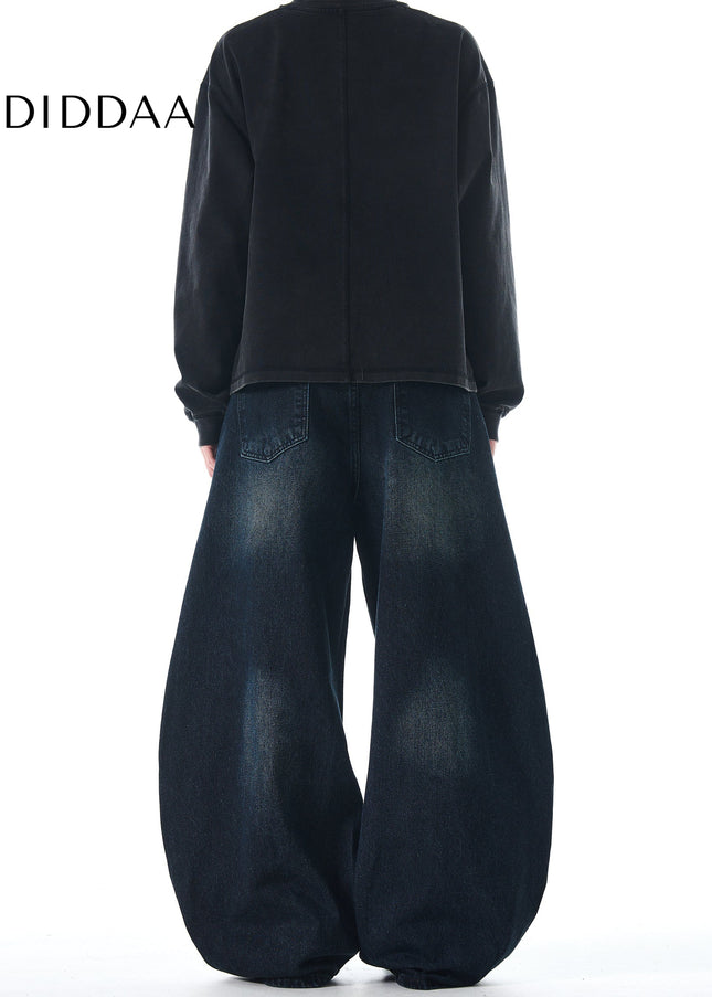 Black Loose Fit Vintage Scimitar Jeans for Men and Women - Men’s Jeans