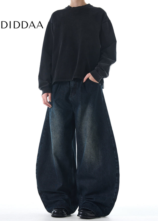 Black Loose Fit Vintage Scimitar Jeans for Men and Women - Men’s Jeans