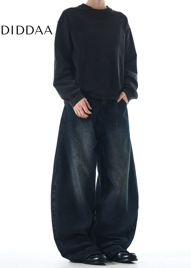 Black Loose Fit Vintage Scimitar Jeans for Men and Women - Men’s Jeans