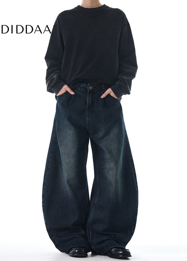 Black Loose Fit Vintage Scimitar Jeans for Men and Women - Men’s Jeans