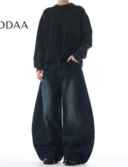 Black Loose Fit Vintage Scimitar Jeans for Men and Women - S / Dark Blue - Men’s Jeans