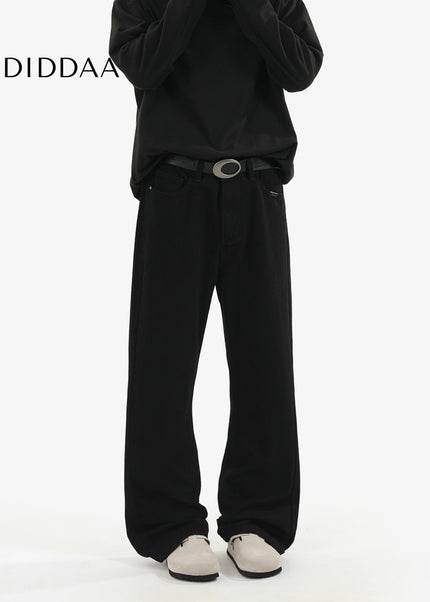 Black Loose Fit Vintage Wash Bootcut Jeans - Men’s Jeans