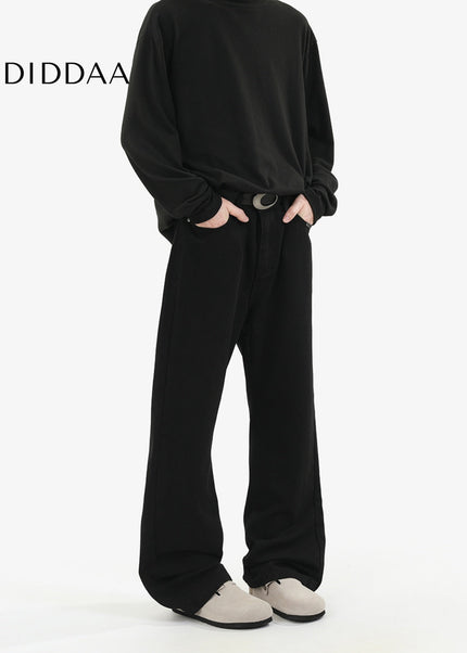 Black Loose Fit Vintage Wash Bootcut Jeans - Men’s Jeans