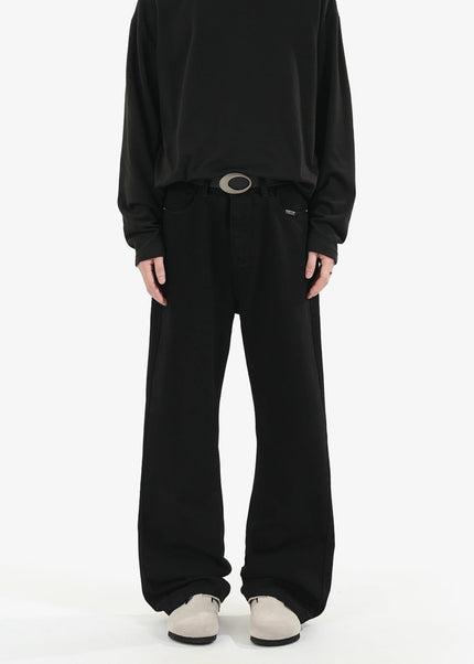 Black Loose Fit Vintage Wash Bootcut Jeans - Men’s Jeans