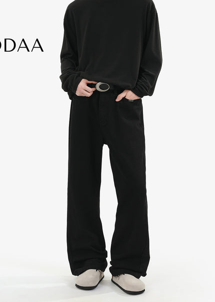 Black Loose Fit Vintage Wash Bootcut Jeans - S / Black - Men’s Jeans