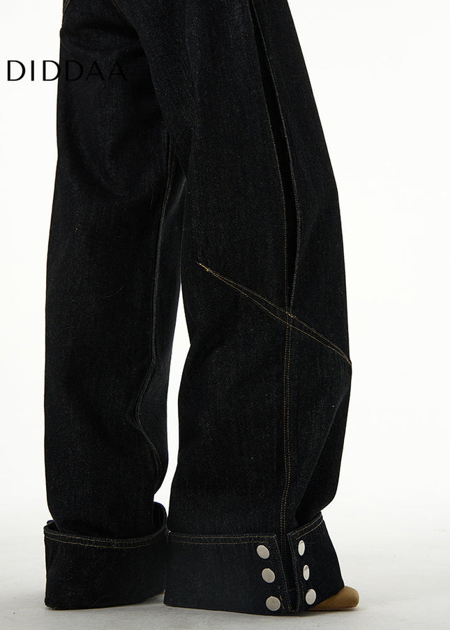 Black Loose Fit Wide Leg Jeans for Men - Women’s Jeans