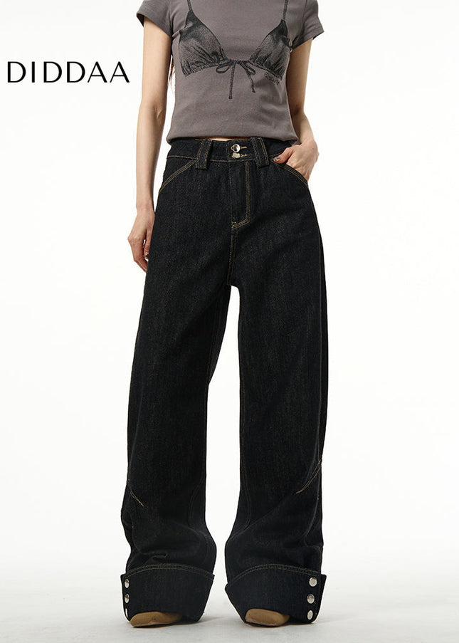 Black Loose Fit Wide Leg Jeans for Men - Women’s Jeans