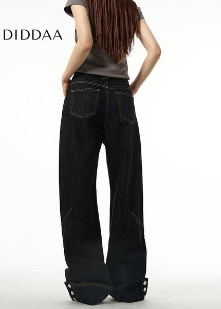 Black Loose Fit Wide Leg Jeans for Men - Women’s Jeans