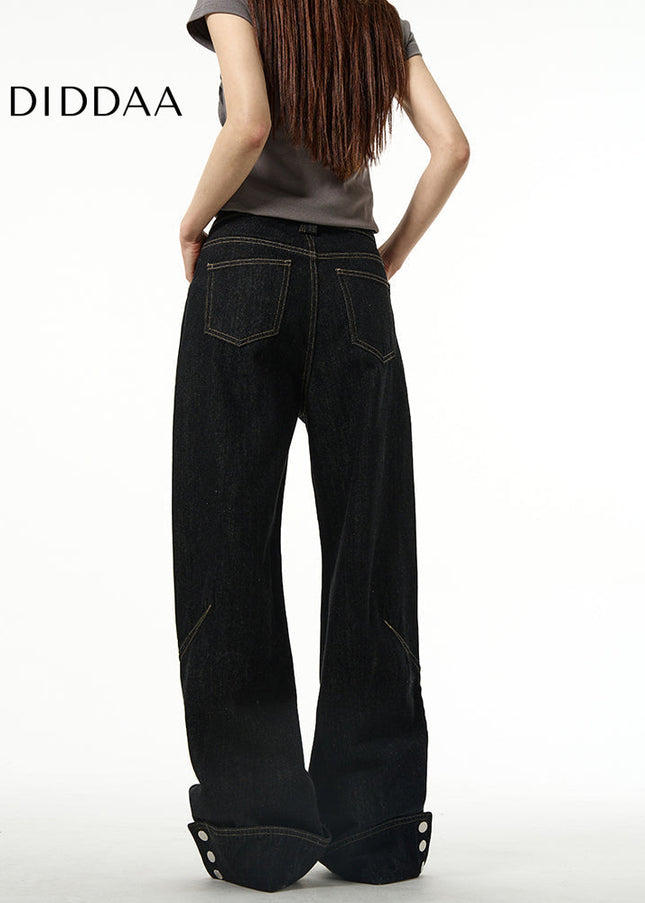 Black Loose Fit Wide Leg Jeans for Men - Women’s Jeans