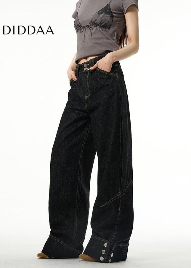 Black Loose Fit Wide Leg Jeans for Men - Women’s Jeans