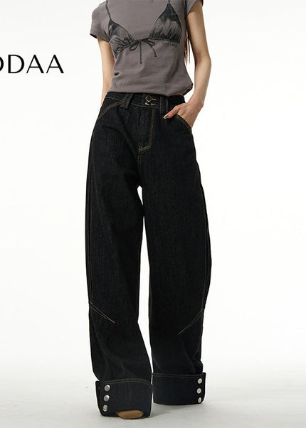Black Loose Fit Wide Leg Jeans for Men - XS / Black - Women’s Jeans