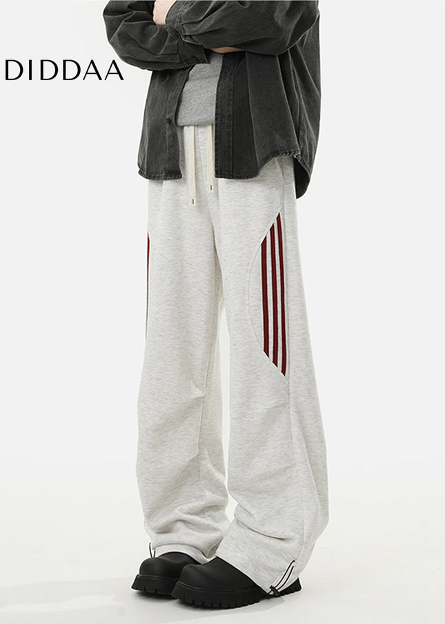 Black Loose Fit Wide-Leg Sweatpants for Men - Unisex Sweatpants