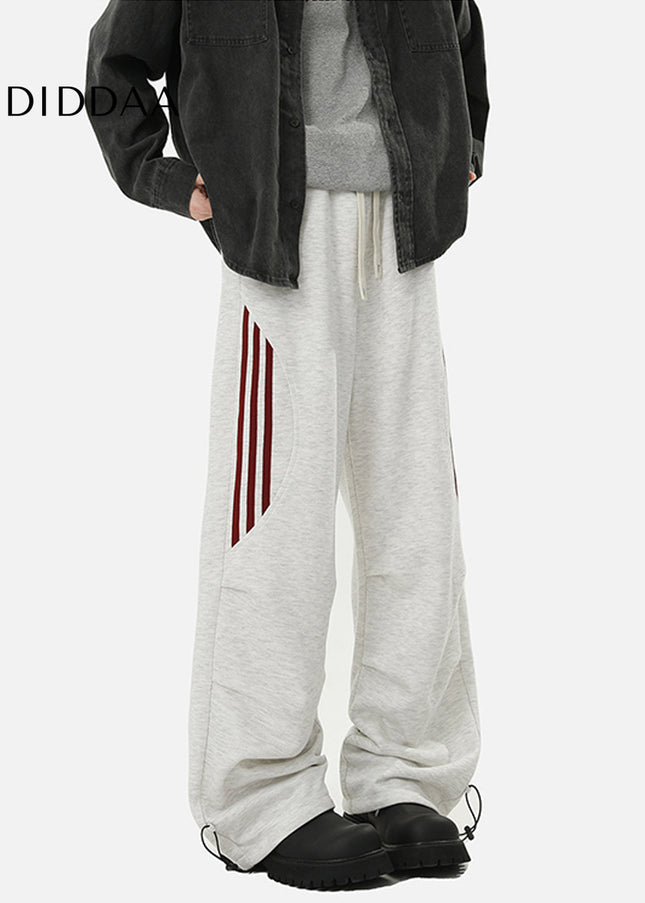 Black Loose Fit Wide-Leg Sweatpants for Men - Unisex Sweatpants