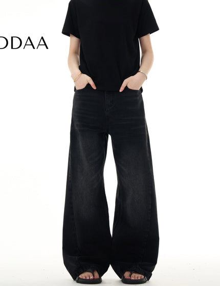 Black Loose Straight Vintage Wash Jeans for Men and Women - S / Black - Men’s Jeans