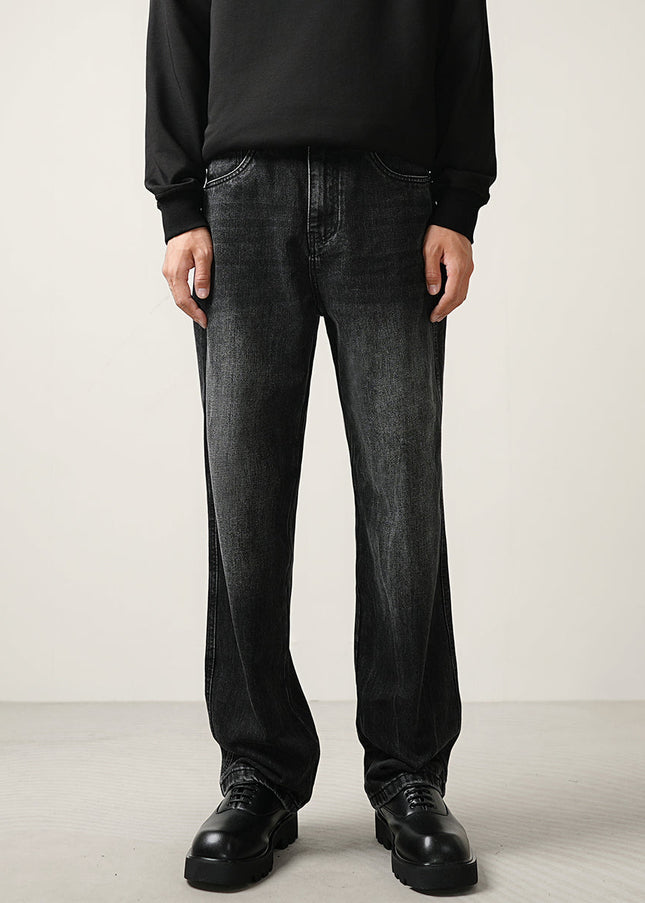 Black Loose Straight Wide Leg Jeans for Men - 28 / Black - Men’s Jeans