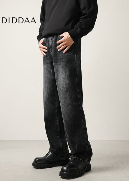 Black Loose Straight Wide Leg Jeans for Men - Men’s Jeans
