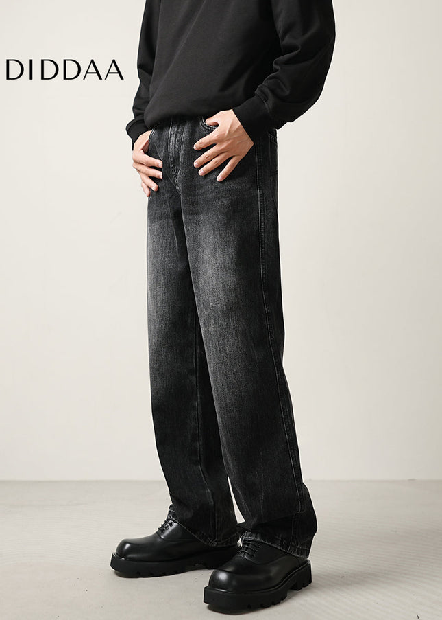 Black Loose Straight Wide Leg Jeans for Men - Men’s Jeans