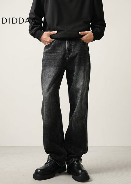 Black Loose Straight Wide Leg Jeans for Men - Men’s Jeans