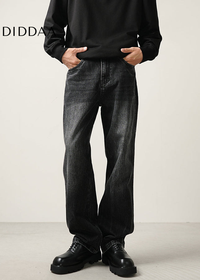 Black Loose Straight Wide Leg Jeans for Men - Men’s Jeans