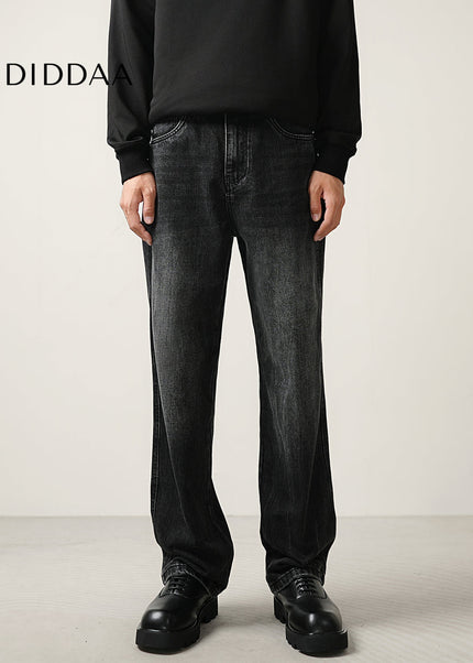 Black Loose Straight Wide Leg Jeans for Men - Men’s Jeans