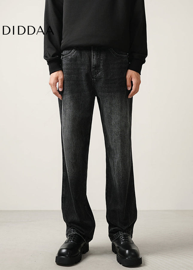 Black Loose Straight Wide Leg Jeans for Men - Men’s Jeans