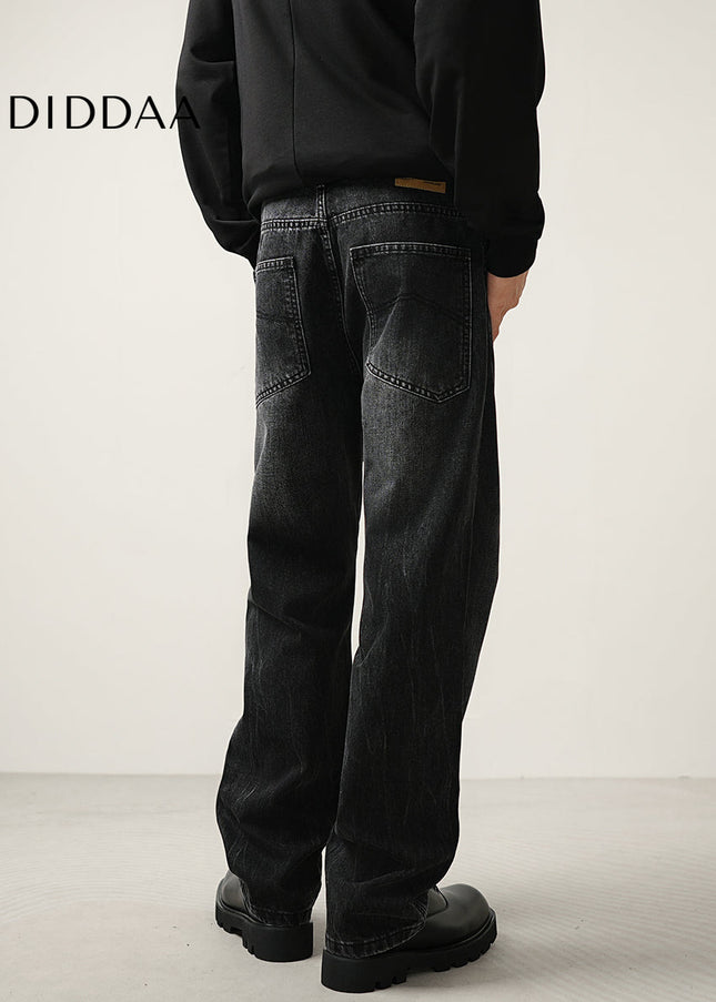 Black Loose Straight Wide Leg Jeans for Men - Men’s Jeans