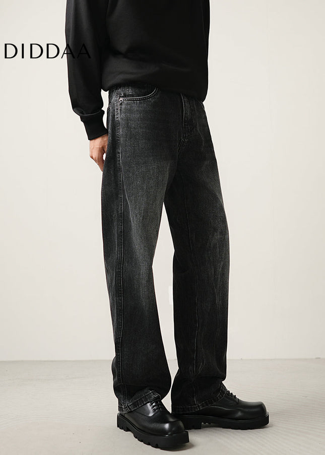 Black Loose Straight Wide Leg Jeans for Men - Men’s Jeans
