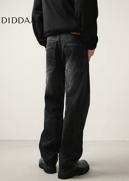 Black Loose Straight Wide Leg Jeans for Men - Men’s Jeans
