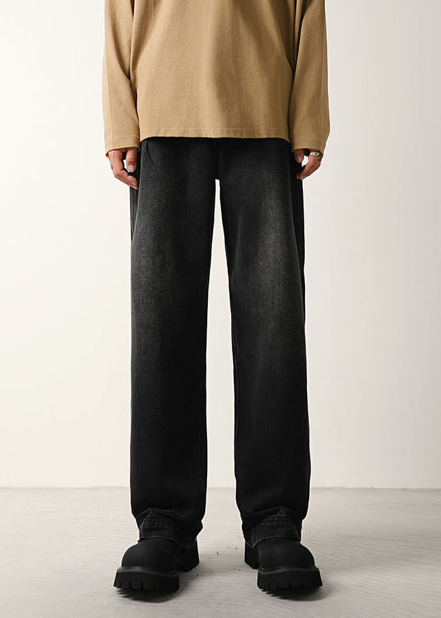 Black Loose Wide-Leg Straight Leg Jeans for Men - 28 / Black - Men’s Jeans