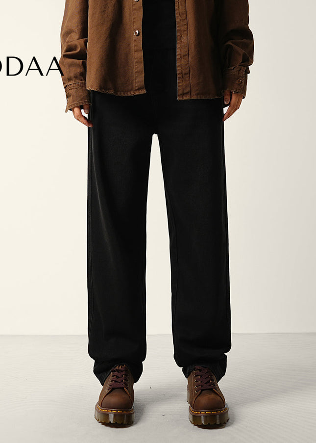 Black Loose Wide Straight Jeans for Men Casual Trend - 28 / Black - Men’s Jeans