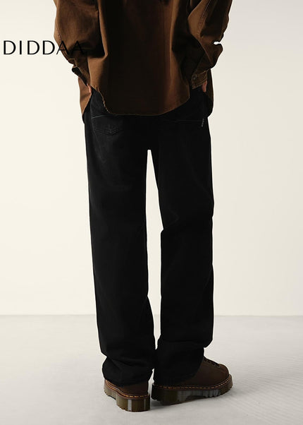 Black Loose Wide Straight Jeans for Men Casual Trend - Men’s Jeans