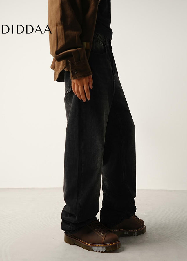 Black Loose Wide Straight Jeans for Men - High Quality - Men’s Jeans