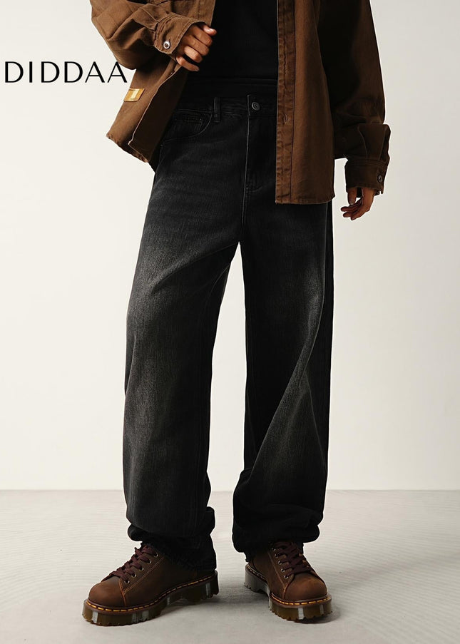 Black Loose Wide Straight Jeans for Men - High Quality - Men’s Jeans