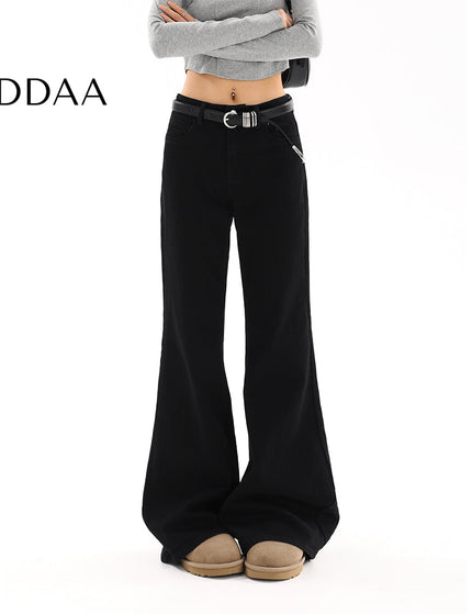 Black Low-Rise Bootcut Jeans Women’s Retro Flared Pants - S / Black - Women’s Jeans