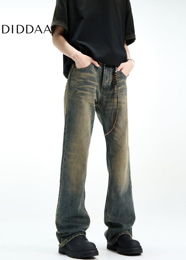 Black Micro Flared Cleanfit Straight Leg Jeans - Men’s Jeans
