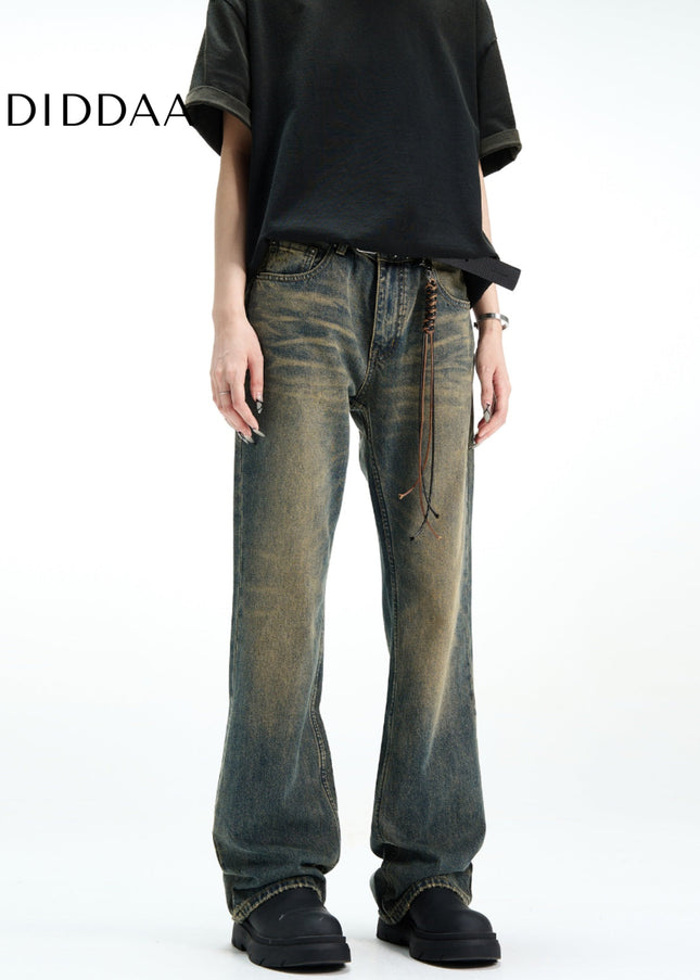 Black Micro Flared Cleanfit Straight Leg Jeans - Men’s Jeans