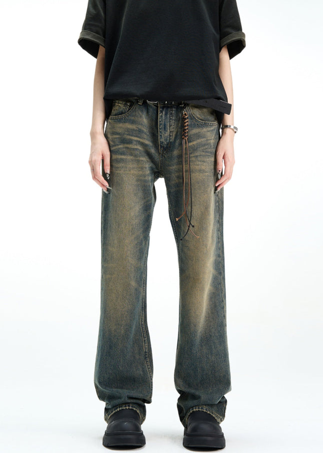 Black Micro Flared Cleanfit Straight Leg Jeans - Men’s Jeans