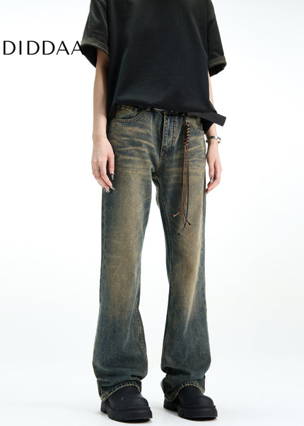 Black Micro Flared Cleanfit Straight Leg Jeans - Men’s Jeans