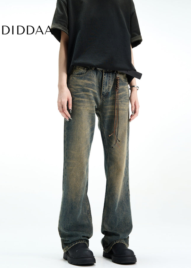 Black Micro Flared Cleanfit Straight Leg Jeans - Men’s Jeans