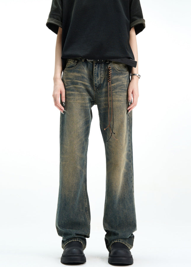 Black Micro Flared Cleanfit Straight Leg Jeans - Men’s Jeans