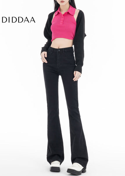 Black Micro Flared High Waist Jeans for Women 2025 - Women’s Jeans