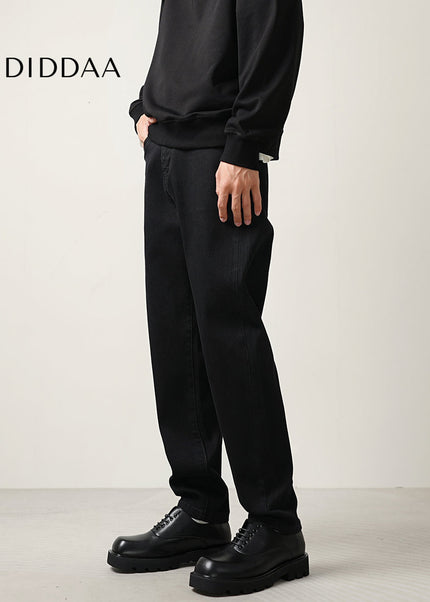 Black Micro Tapered Stretch Jeans for Men - Men’s Jeans