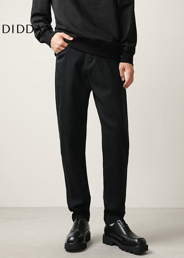 Black Micro Tapered Stretch Jeans for Men - Men’s Jeans